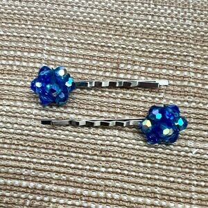Sparkling Blue Hair Pins